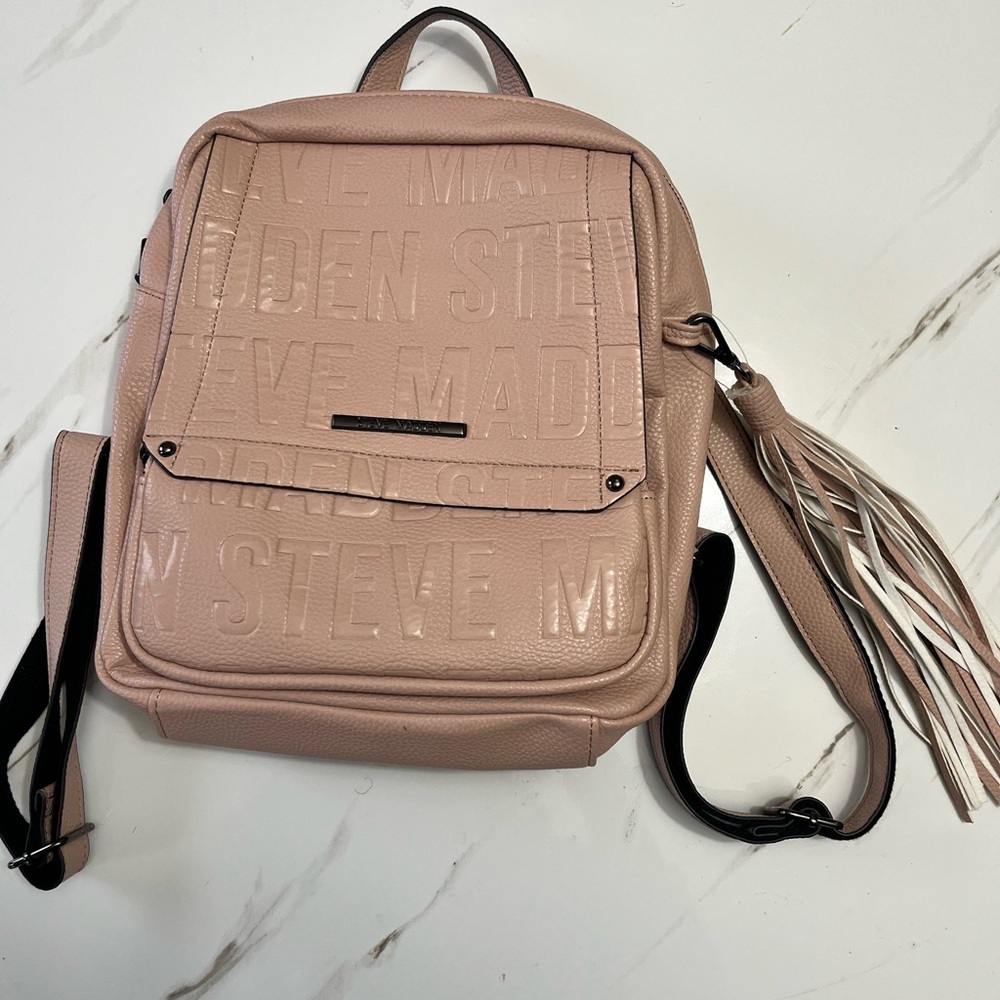 Steve Madden Pink Quilted Backpack with Structured Design